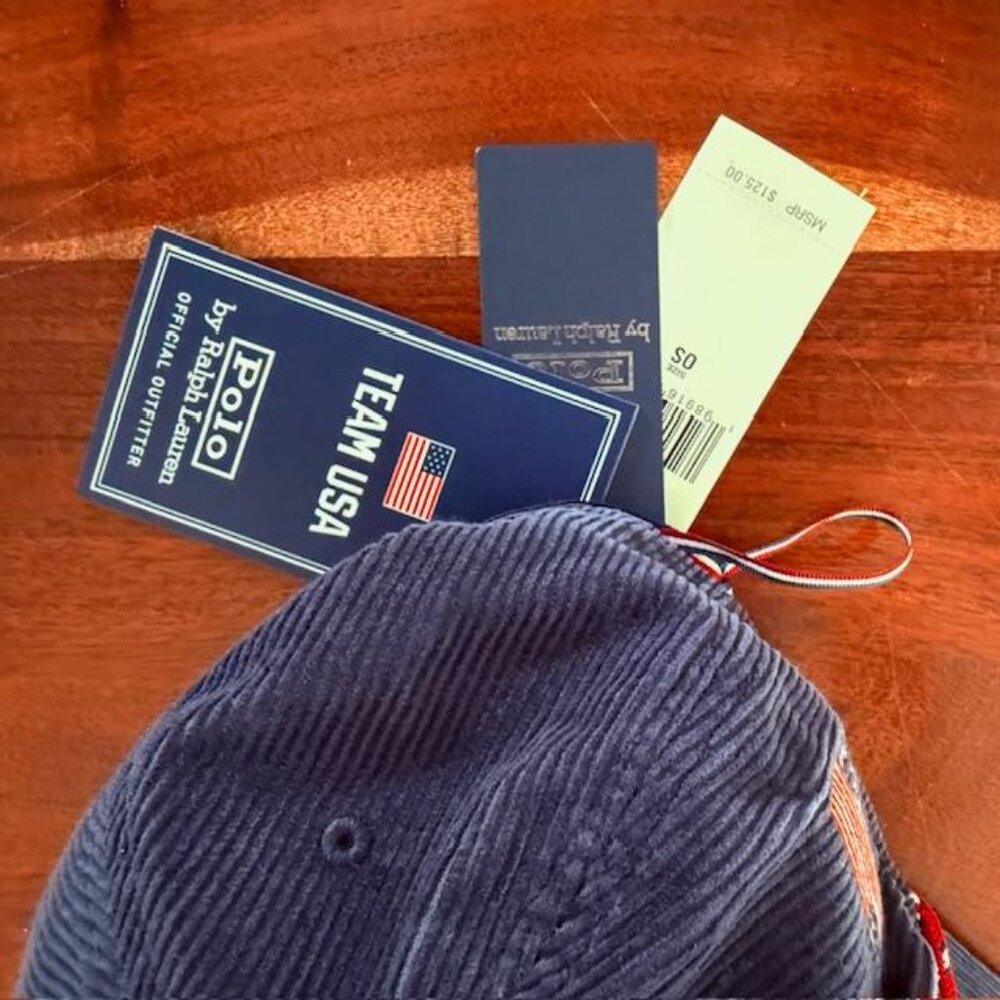 Polo Ralph Lauren Team USA 2026 Olympics Courduroy Cap Hat with Enamel Pins NWT - Picture 10 of 13